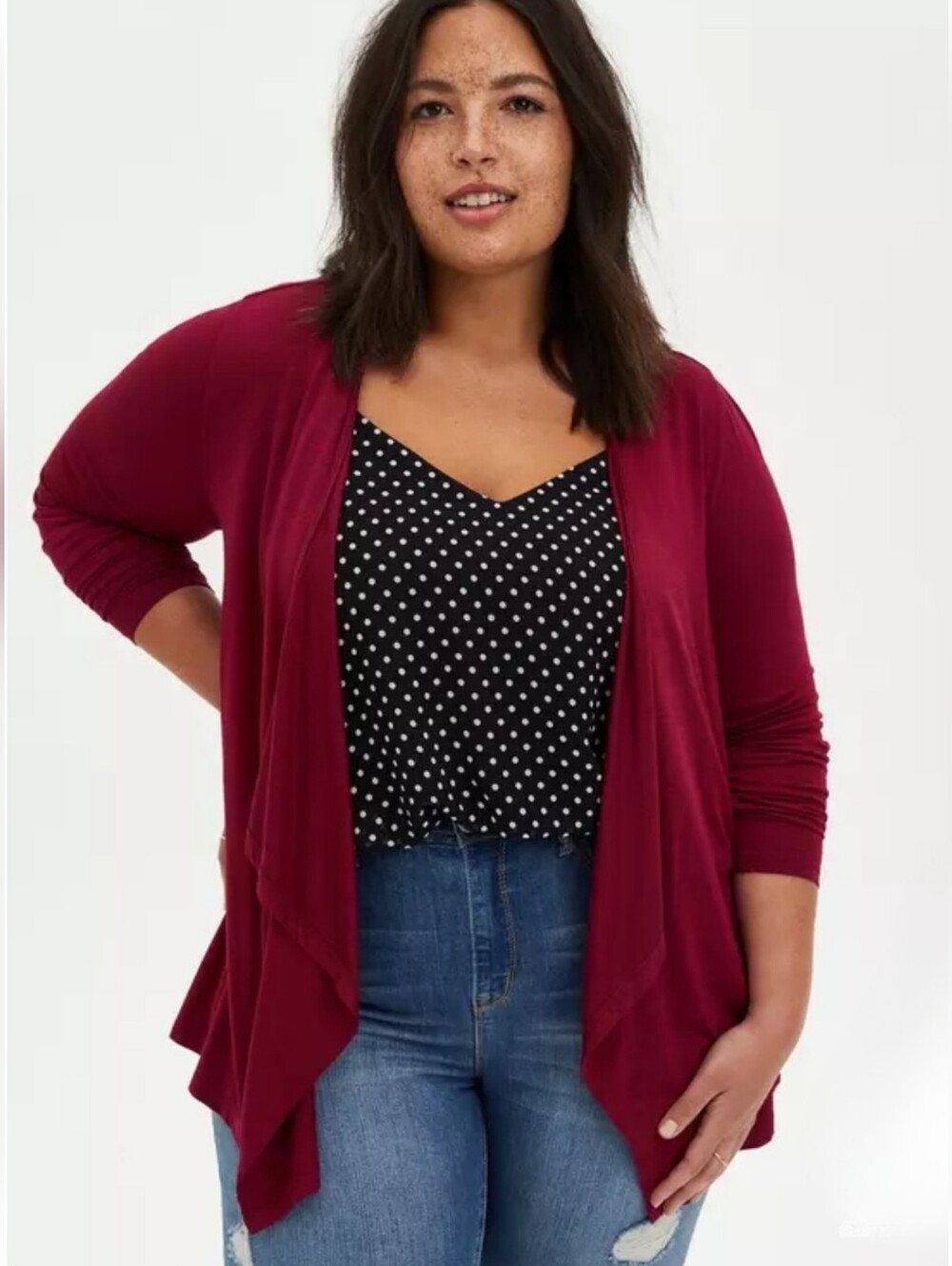 Torrid 1 Super Soft Draped Cardigan 3938-